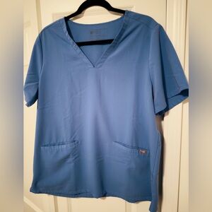 Figs Women's XL Scrub Top Ciel Blue